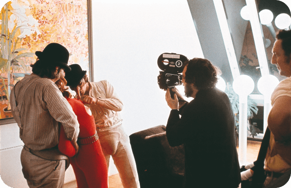 Rodaje de La Naranja Mecánica, de Stanley Kubrick